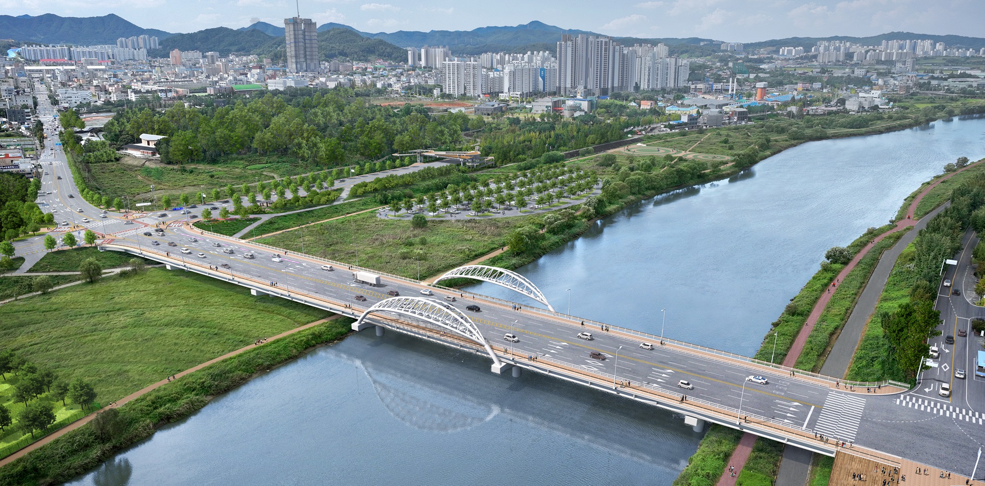 Construction of Asan Chungmu Bridge